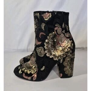 Vintage Y2K Velvet Sequin Blinged Boots Black Aldo 7